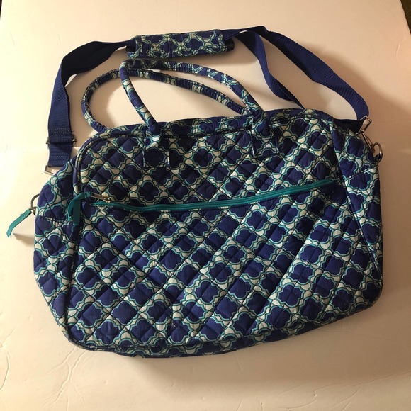 Large Blue Moroccan Quilted Cotton Duffel Bag - Picture 1 of 5